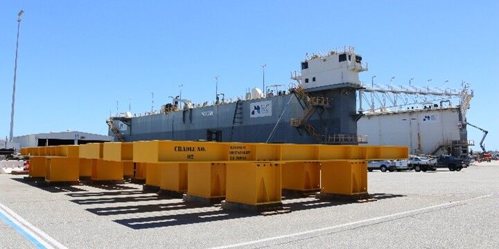 AMC CUF new cradle next to the floating dock