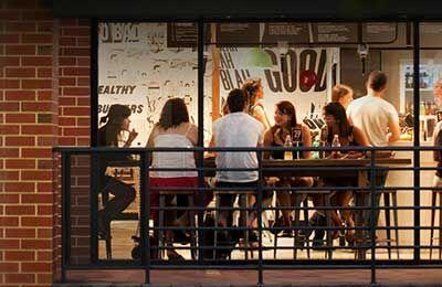 People enjoying a meal at a nearby Subiaco venue