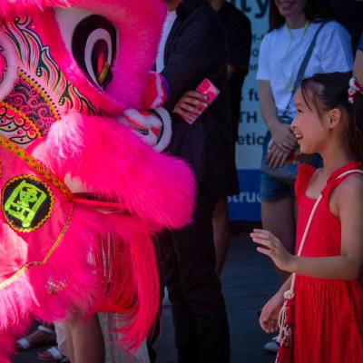 Lunar New Year lion dancing at Yagan Square