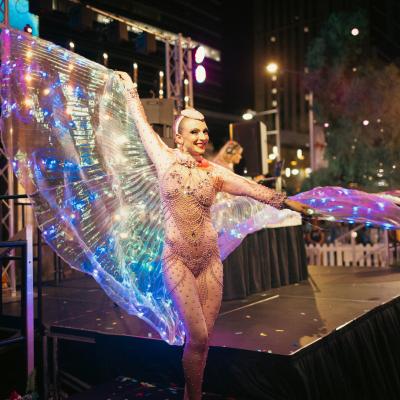 Roving performers at Yagan Square New Year's Eve celebrations 