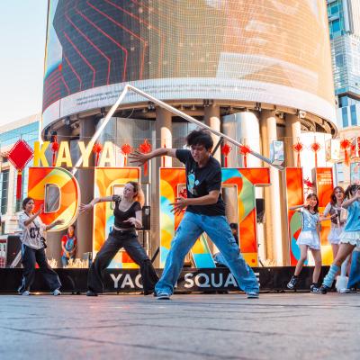 K-pop dancing for Lunar New Year at Yagan Square