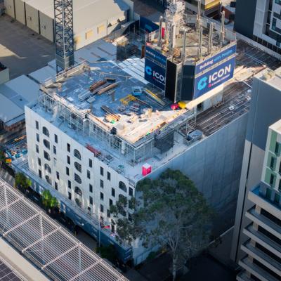 Aerial of 195 Pier Street in July 2025