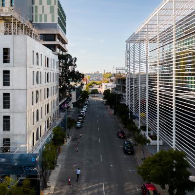195 Pier Street (left) in July 2025